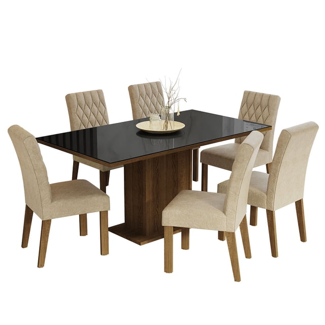 Juego de Comedor com Mesa y 6 Sillas Madesa Geórgia MNI