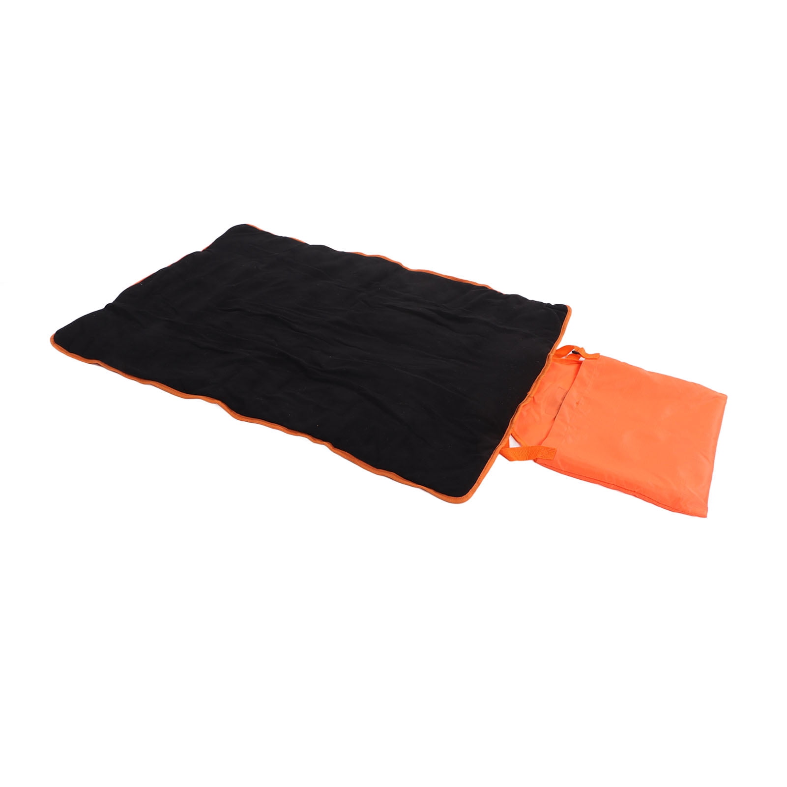 BIMZUC Outdoor Pet Mat Reversible Waterproof Machine Washable Portable Dog Sleeping Pad for Puppy Camping Travel Orange with Black Polyester Layer 15.75 inches / 40.0 cm Bed Cushion