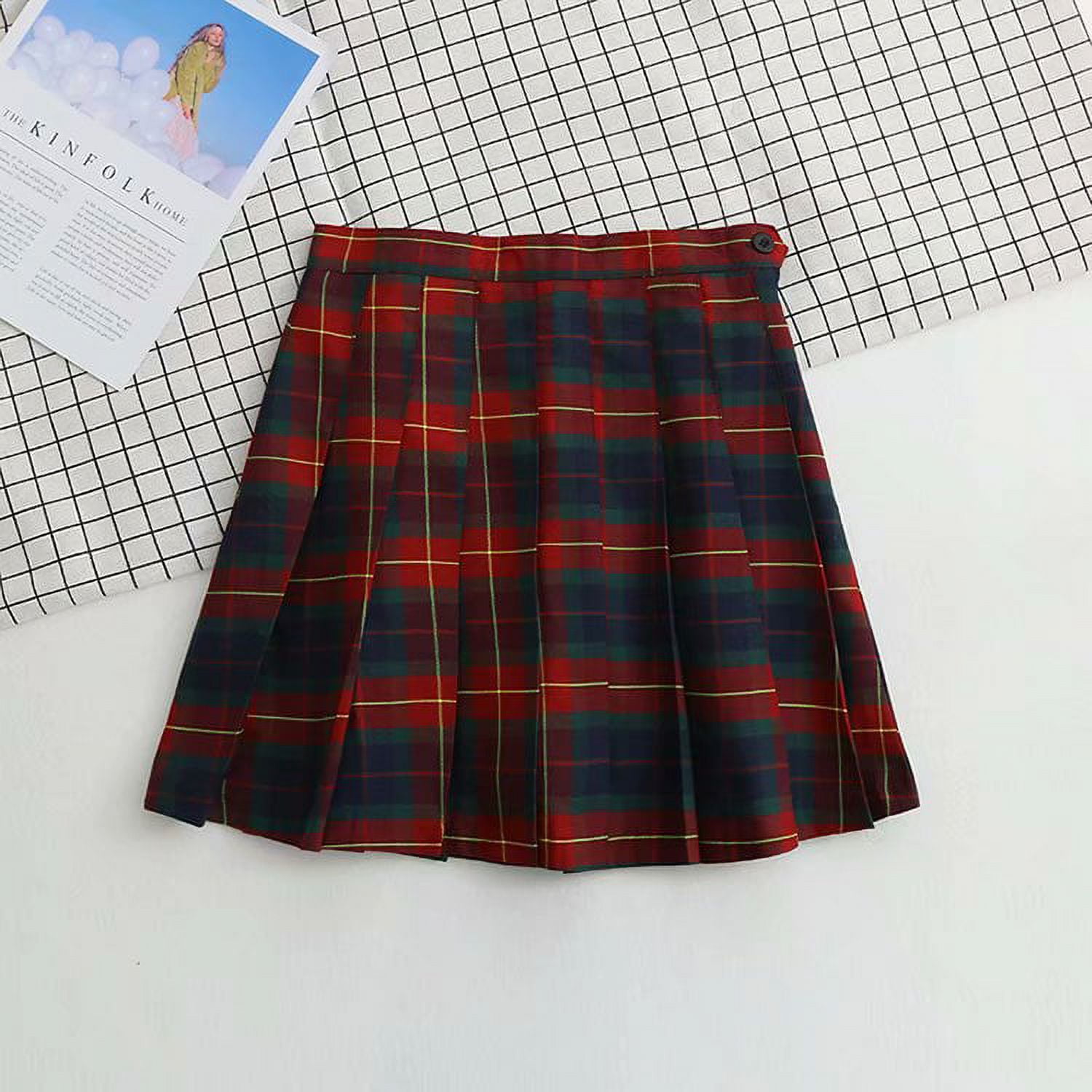 Shimai Womens Plaid Pleated Mini Tartan Plaid Skirt Outfit High Waist A  Line Suspender Flare Short Plaid Skirt Outfits For School Uniforms 230303  From Jiao02, $9.51