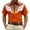 Orange, variant on Shirts for Men Short Sleeve 3D Cowboy Print Lapel Button Down Summer Casual Top Beige L
