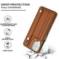 thumbnail image 3 of Nalacover Wallet Case for Samsung Galaxy A12, Business PU Leather Unique Design Wristband Kickstand Credit Card Holder Slots Shockproof Scratch Resistant Phone Case for Samsung Galaxy A12,Brown, 3 of 6