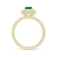 thumbnail image 2 of ANGARA Natural Split Shank Pear Emerald and Diamond Double Halo Ring in 14K Yellow Gold for Women (Size-7x5mm) | May Birthstone, Birthday, Anniversary, Jewelry Gift for Women | Natural Emerald Ring, 2 of 9