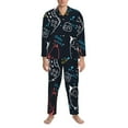 thumbnail image 4 of Bingfone Men'S Pajama Set 2 Piece Loungewear Pjs, Long Sleeve With Pajama Pants-Joystick Gamepad, 4 of 9