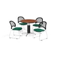 thumbnail image 2 of OFM Multi-Use Break Room Package, 42" Round Table with Moon Stack Chairs, Gray Nebula Finish with Metal Mesh Base and Sage Green Seats (PKG-BRK-175), 2 of 2