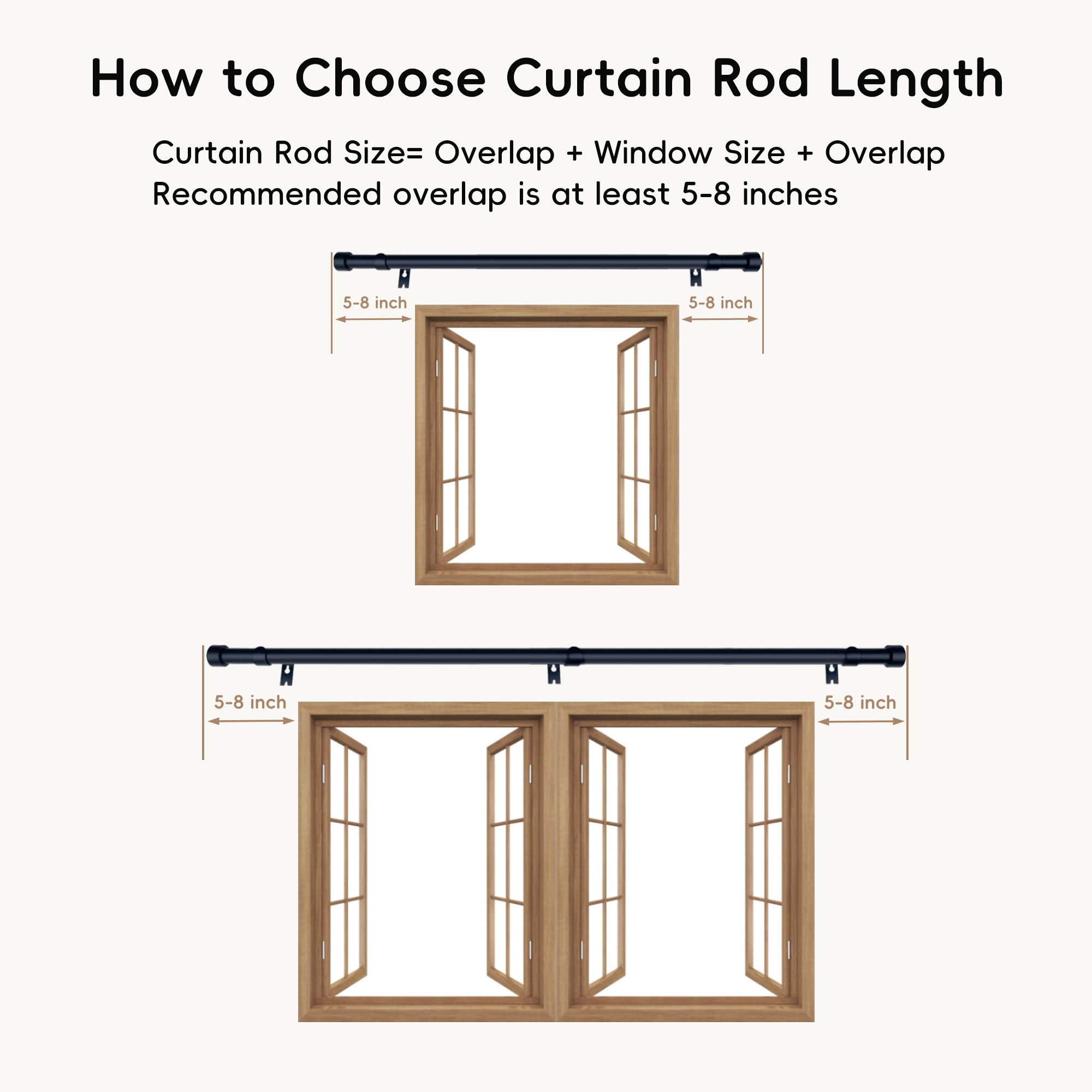 MaKefeile Classic 48 Inch Heavy Duty Curtain Rod, Gold photo 7