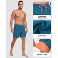 thumbnail image 6 of Mens 2 in 1 Swim Trunks with Compression Liner, Quick Dry Beach Shorts, Bathing Suit with Phone Pocket Peacockblue L, 6 of 6