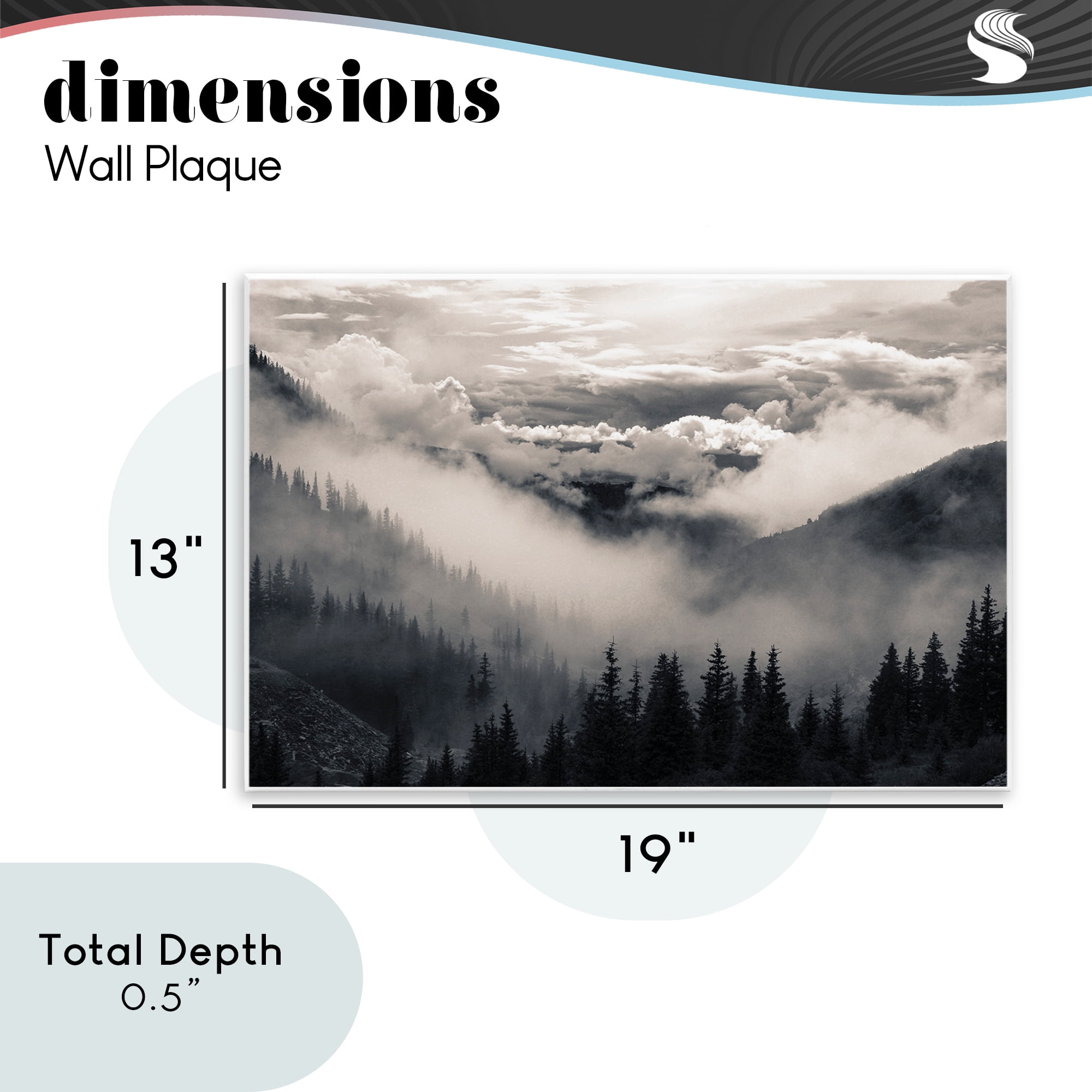 Billowing Fog Atmosphere Wall Plaque Art, design by Decent Exposures