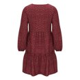 thumbnail image 6 of Dyegold Shift Dress For Women Long Sleeve Ruffle Hem Tunic Dresses 2023 Fall Casual Loose V Neck Short Mini Swing Dresses, 6 of 6