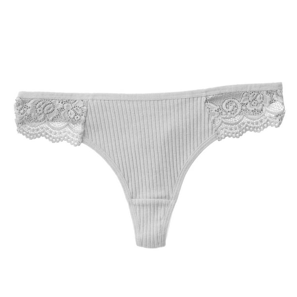 nsendm Female Underpants Adult Open Gusset Panties Underwear Female Sexy  Low Waist Cotton Crotch Underwear Lace Women's Waist Trainer under(Grey, S)  