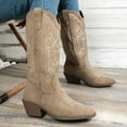 thumbnail image 4 of Pandaie Western Cowboy Boots for Women Knee High Wide Calf Cowgirl Boots Embroidery Classic Pull on Tall Boot, 4 of 7