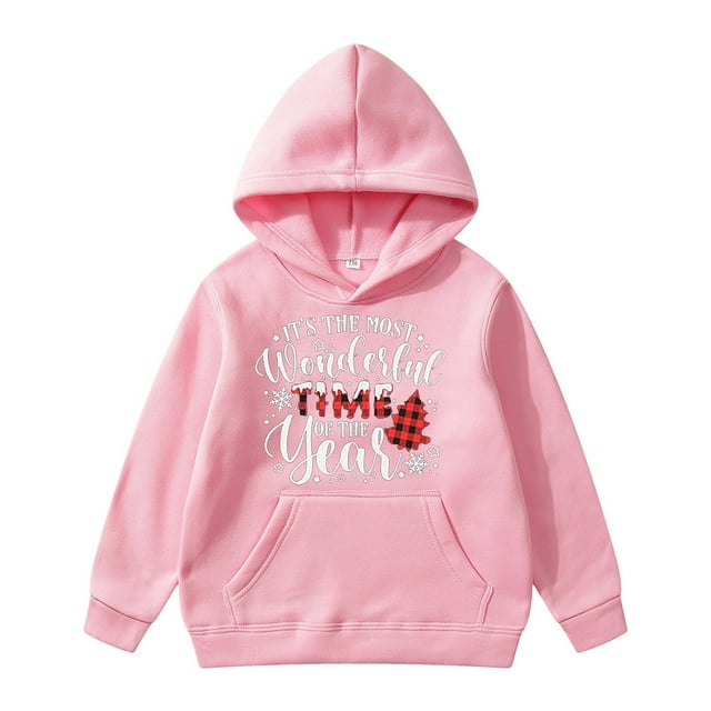 Chandail à Capuchon d'Hiver pour Petites Filles Chandail à Capuchon en Peluche Filles Danse Fermeture à Glissière pour Veste Légère Fille 18 Mois Imprimé Arbre de Noël à Carreaux Rouges Manches Longues à Capuche Rose pour Enfants 4-5 Ans