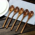 thumbnail image 5 of Eco Friendly 5 Pieces Mixing Flatware Long Handle Tableware Stirring Cooking Supplies Wooden Spoons Kitchen Utensil Soup Spoons 1 PC, 5 of 8