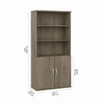 thumbnail image 2 of Hybrid Tall 5 Shelf Bookcase with Doors in Modern Hickory - Engineered Wood, 2 of 8