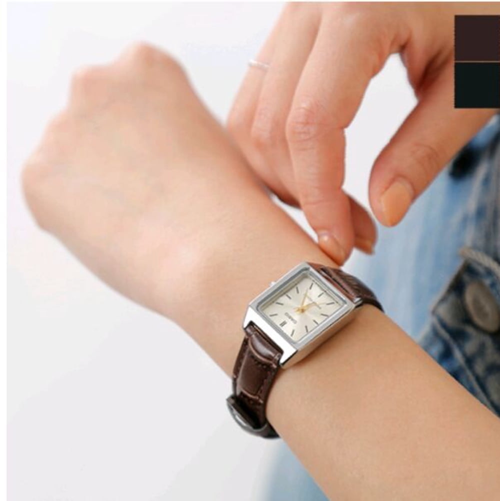 Women's Analog Quartz Stainless Steel Brown Leather Watch LTPV007L-7E2
