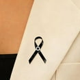 thumbnail image 4 of Black Ribbon Pins Melanoma Skin Cancer Awareness Pins Black Enamel Ribbon Brooch Badges Funeral Memorial Pin, 4 of 8