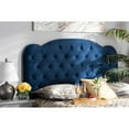 thumbnail image 4 of Baxton Studio Clovis Modern and Contemporary Navy Blue Velvet Fabric Upholstered King Size Headboard,Wholesale Interiors, 4 of 7