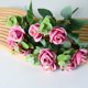 thumbnail image 1 of Nvzi 1 ramo de flores artificiales de tacto real para decoración de hogar, oficina, boda (rosa, 30 cm de largo), 1 of 5