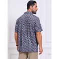 thumbnail image 3 of DARING DIVA Men's Printed Short Sleeve Lightweight Breathable Polo Shirts L Dark Purple, 3 of 7