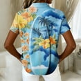 thumbnail image 5 of Hawaiian Shirts for Women 2026 Tropical Floral Short Sleeve Button Down Aloha Luau Beach Tops Blue L, 5 of 5
