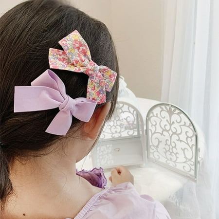 

Bullpiano Children Girls Floral Bowknot Hairpin Clip Cute Hair Clips Hair Accessories