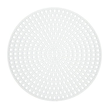 5pcs 3" Plastic Mesh Canvas Sheet 13 Count Round Needlepoint Blank Canvas for Embroidery, White