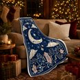 thumbnail image 3 of Celestial Dreaming Moon Floral Vines Stars, Peaceful Celestial Art Scene, Warm Flannel Blanket for Sunroom and Reading Nook, Celestial Art Lovers Valentine's Day Gift, Celestial Home Decor, 3 of 9