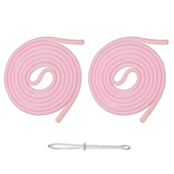 Uxcell 2pcs 53inch Drawstring Cords Replacement Drawstring Hoodie String Sewing Tool with Easy Threader for Hoodie Sweatpants Jackets Pants Hats Coats Bags, Light Pink