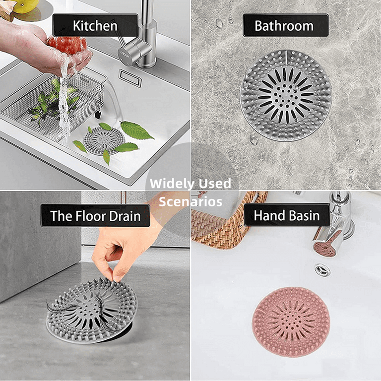 5pcs Disposable Shower Hair Catcher, Drain Sticker For Anti-clogging,  Drainage Hose Adapter, Shower Drain Hair Catcher, Hair Net Sticker For Drain,  Bathroom Accessories, Bathroom Tools