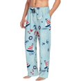 thumbnail image 2 of Balery Men'S Sailboats Anchors Pants,Sleepwear Pants,Pajama Pants,Pj Bottoms Drawstring And Pockets-Small, 2 of 9