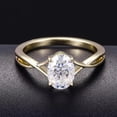 thumbnail image 2 of solitaire jewels 1.7CT Oval Moissanite Twisted Shank Engagement Ring For Women, 14K Yellow Gold, 2 of 7