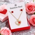thumbnail image 4 of 3Pcs Necklace Earrings Set under $5! kkbbma Stylish 304 Stainless Steel Necklace and Earrings, Sweet Light Luxury Matching Jewelry Set, Valentine's Day Gift for Her, Collarbone Chain Daily Wear, 4 of 7