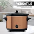 thumbnail image 3 of OVENTE 4-Quart Electric Slow Cooker with 3 Temperature Setting, Removable Ceramic Pot, Glass Lid Copper SLO40ACO, 3 of 8