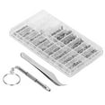 thumbnail image 1 of Homgeek Eyeglasses Repairing Kit Set Assorted Storage Box Design 1000PCS Screws and Pads with Screwdriver Micro Tweezer for Watch Spectacle Eyewear Repairing Portable, 1 of 7