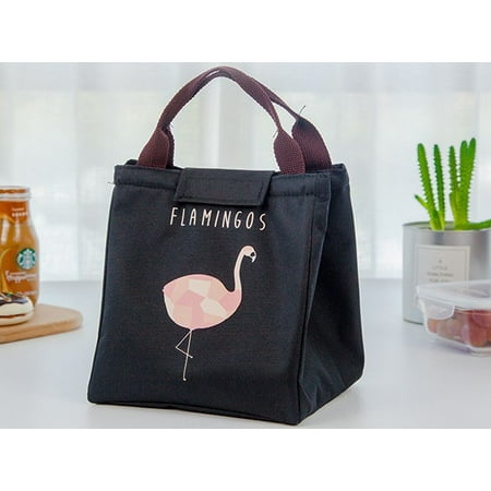 Flamingo Insulated Thermal Cooler Lunch Box Tote Storage Bag Picnic