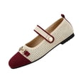 thumbnail image 3 of Willtoo Women's Knitted Cap Toe Mary Jane Shoes,Comfortable Square Toe Arch Support Walking Shoes Soft Sole Strappy Mesh Office Work Dress Shoes Elegant Ballets Flats, 3 of 5