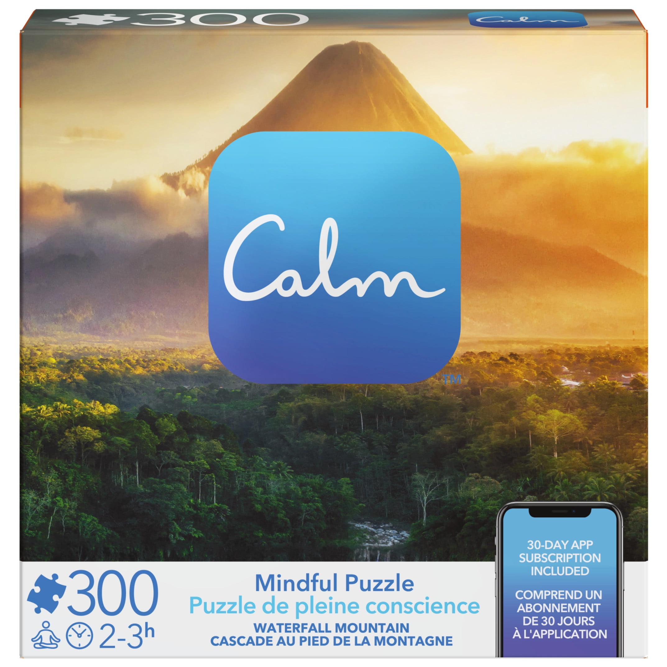 300-Piece Calm Jigsaw Puzzle for Stress Relief, Waterfall Mountain
