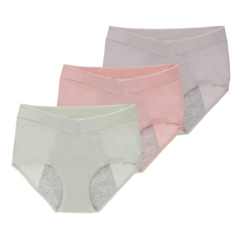 3-Pack Menstrual Period Panties for Women High Waist V-shaped Postpartum  Ladies Underwear 