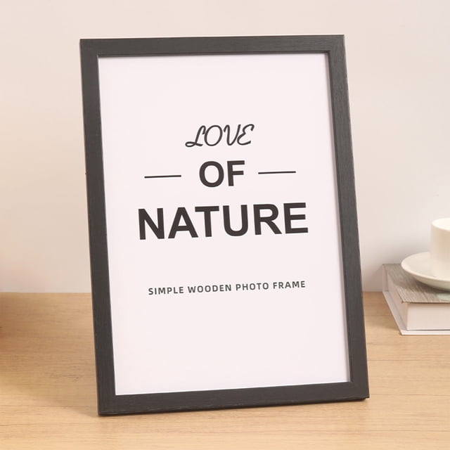 Wooden Photo Frame 5x4 Inch for Wall Hanging and Desktop Display with Horizontal & Vertical Stand, Durable Home and Office Picture Frame in Khaki or Brown