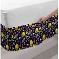 thumbnail image 2 of Alien Bed Skirt, Vibrant Concept of Spaceships Planets Satellites and Astronaut Galactic Items, Elastic Bedskirt Dust Ruffle Wrap Around for Bedding Decor, 4 Sizes, Indigo Multicolor, by Ambesonne, 2 of 2