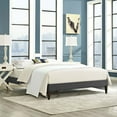 thumbnail image 5 of Modern Contemporary Urban Design Bedroom Full Size Platform Bed Frame, Fabric, Grey Gray, 5 of 5