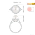thumbnail image 5 of ANGARA South Sea Cultured Pearl Split Shank Ring with Halo in 14K White Gold for Women | June Birthstone, Birthday, Anniversary, Jewelry Gift for Women | Pearl Ring, 5 of 9