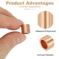 thumbnail image 3 of Uxcell 1/4"(6mm) Wire Rope Stop Sleeve, Copper Crimping Loops Sleeve Round Crimp Ferrules for Wire Rope and Cable Ferrule, Gold 8Pcs, 3 of 7