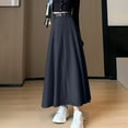 thumbnail image 6 of Abomasnow Maxi Skirts for Women Hight Wasited A Line Pleated Long Skirts with Belted Fall Winter Skirts S-XL, 6 of 7
