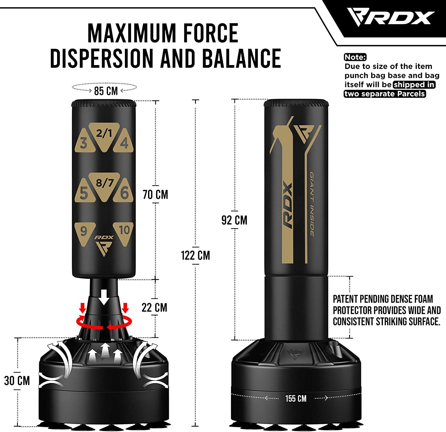 RDX Kids Punching Bag with Gloves, 4FT Heavy Duty Junior RONIN Target Pedestal Bag Set Suction Cup Stand Base