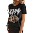 thumbnail image 1 of YourTops T-Shirt Rouge à Lèvres pour Femmes Kiss Léopard Lips (L, 5-Black), 1 of 2