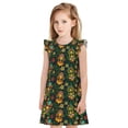 thumbnail image 1 of Fotbe Mask Tropical Flower Vestido de Dormir para Niñas de 3 a 10 Años, Mangas Cortas, Estilo Princesa, Pijama Camisón con Mangas Voladas-Large, 1 of 6