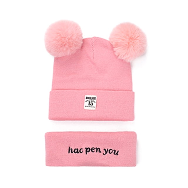 2pcs niño de bebé hecho punto sombrero bufanda conjunto invierno cálido gorro cuello calentador para Abanopi Sombrero