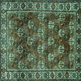 thumbnail image 1 of Ahgly Company Indoor Square Persian Turquoise Blue Traditional Area Rugs, 6' Square, 1 of 4