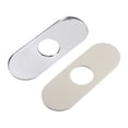 thumbnail image 4 of 6 Inch Sink Hole Cover, Deck Plate Escutcheon for Bathroom or Kitchen Sink Faucet, Oval, Silver, 4 of 5