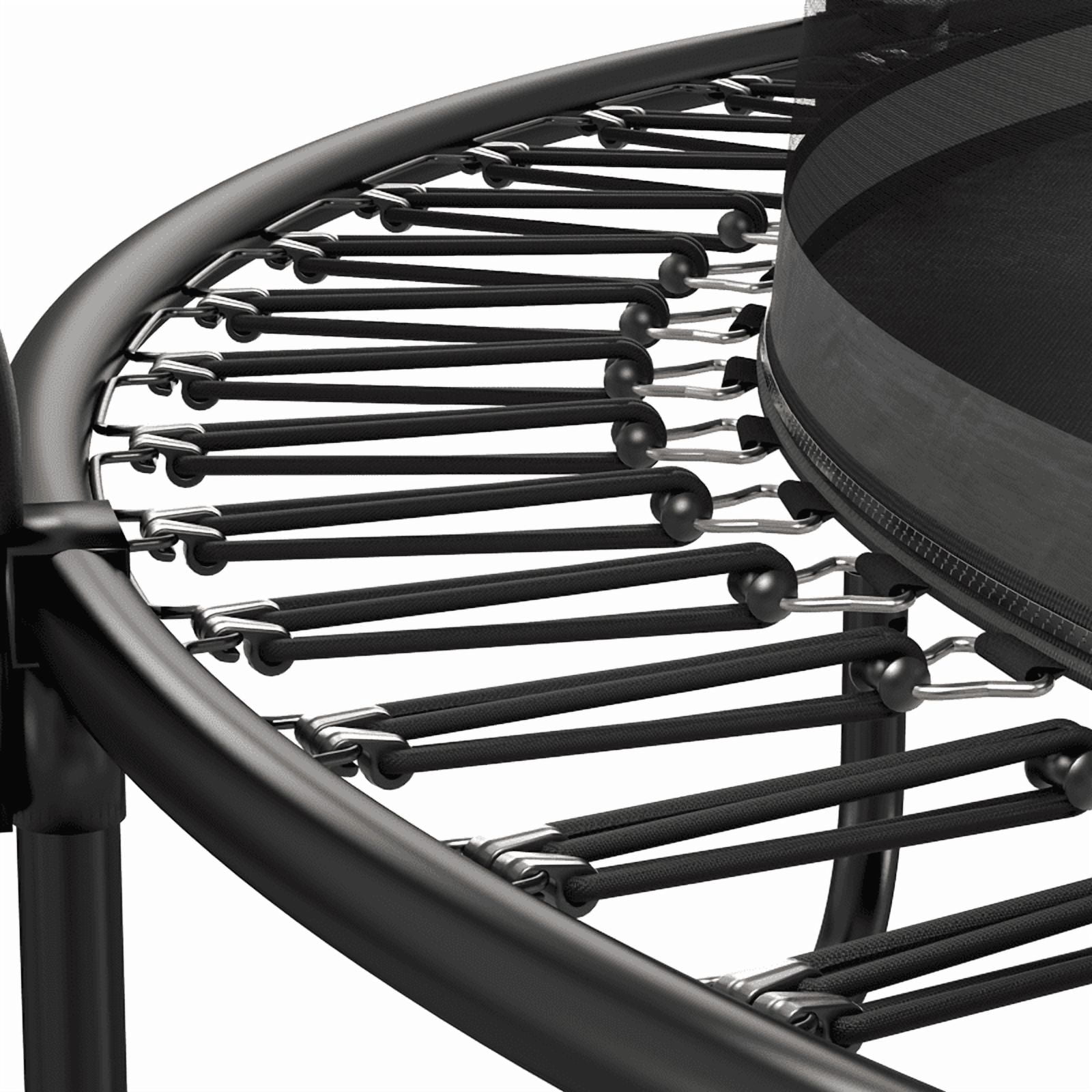 14FT Trampoline for Kids & Adults, Outdoor Recreational Trampoline with Enclosed Safety Net, Ladder & Shoe Bag, Bungee Spring Trampoline for Backyard, Heavy-Duty Galvanized Steel Frame Black